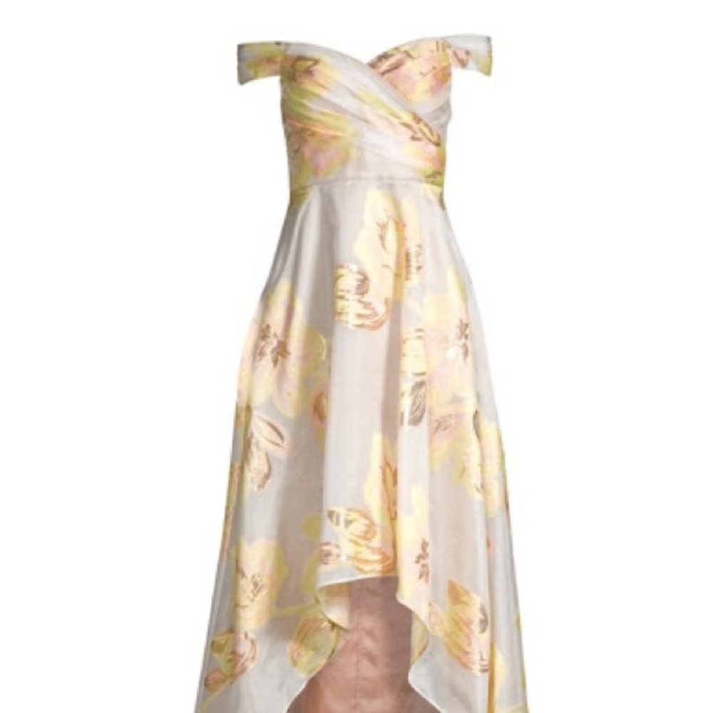 Aidan Mattox Off the Shoulder High Low Dress